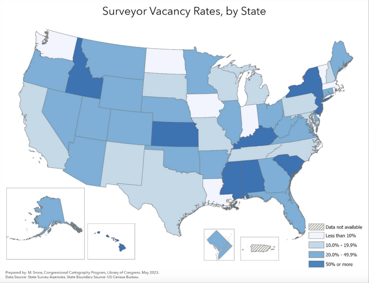States are struggling to hire nursing home inspectors to conduct federally-mandated reviews, according to a congressional report published Friday, May 19, 2023. A map shows South Carolina as one of seven states with a large percentage of unfilled inspector jobs. Even if it were fully staffed, the state Department of Health and Environmental Control would still be last in the nation. Graphic courtesy of U.S. Senate Committee on Aging